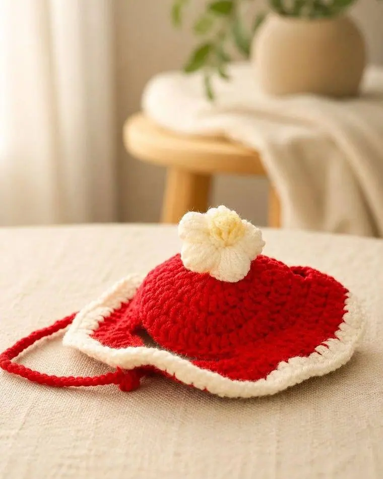 Bonnet Rouge porté par un chat